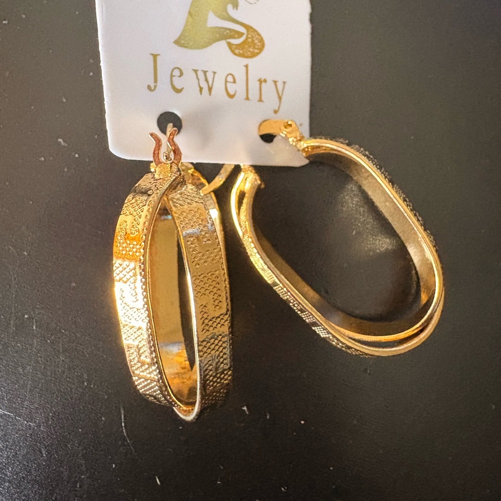 Textured Gold Hoop Earrings
